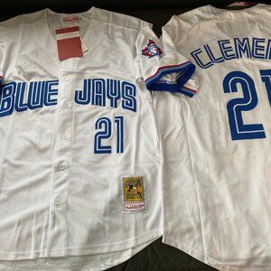 Mitchell & Ness TORONTO BLUE JAYS ROGER CLEMENS Men's JERSEY Sz M,L,XL,2XL NEW